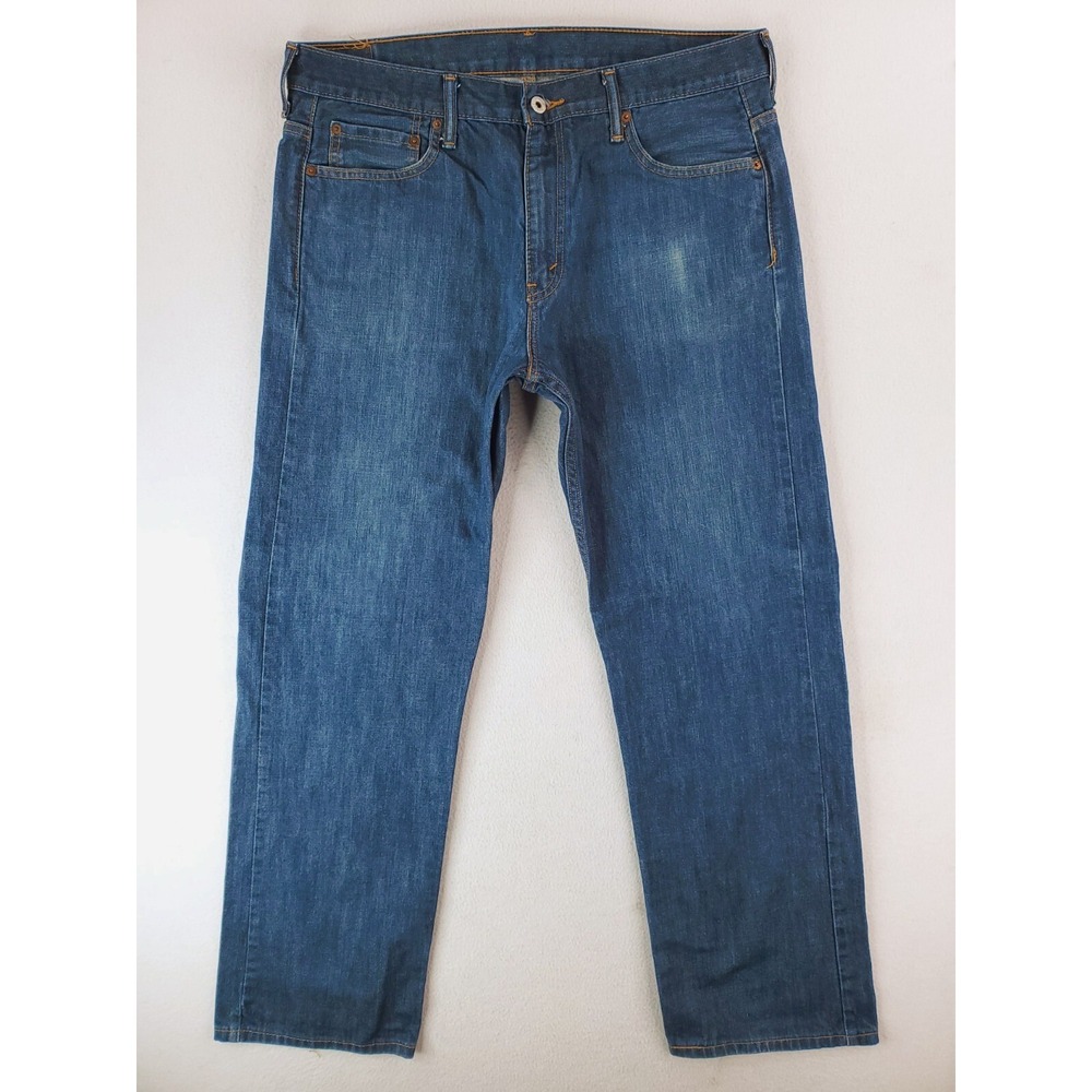 Levis 569 Jeans Mens 36x34 Blue Loose Straight Baggy Medium Wash Work Pants Worn